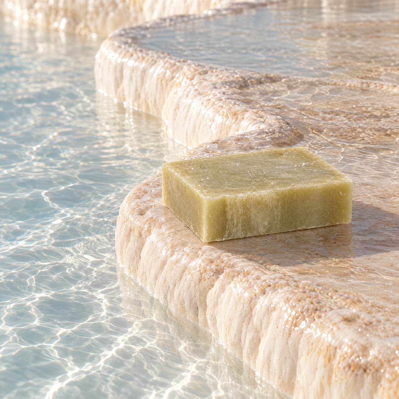 Pine Cedarwood bar on a travertine terrace pool